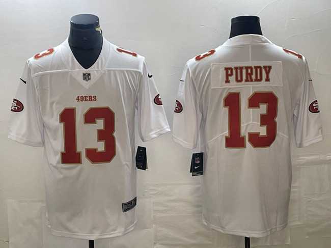 Mens San Francisco 49ers #13 Brock Purdy White Vapor Untouchable Limited Stitched Jersey